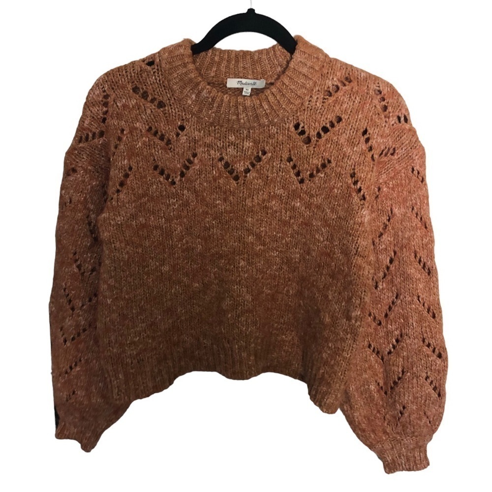 Madewell Pointelle Bubble-Sleeve Pullover Sweater - Picture 6 of 10